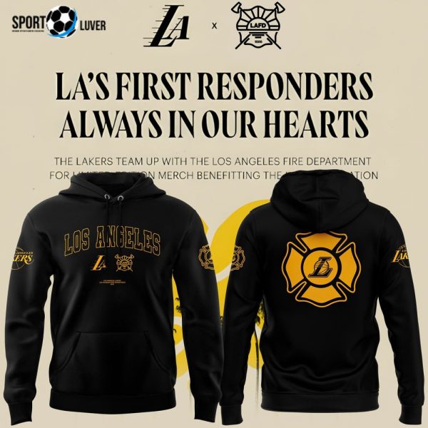 Los Angeles Lakers LA First Responders Always in Our Heart Hoodie