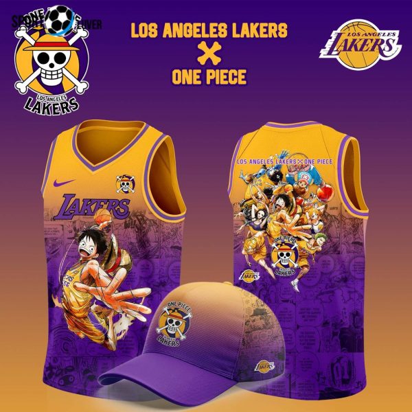 Los Angeles Lakers x Monkey D. Luffy One Piece the Straw Hat Pirates Jersey V2