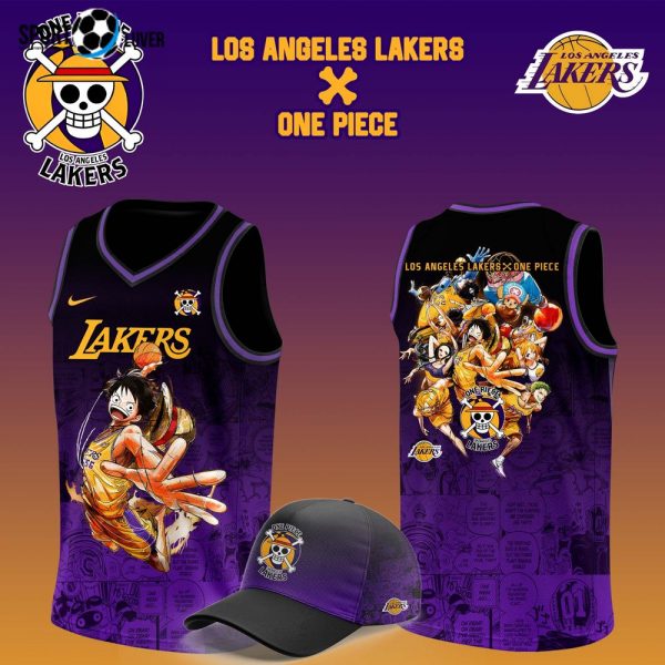 Los Angeles Lakers x Monkey D. Luffy One Piece the Straw Hat Pirates Jersey v1
