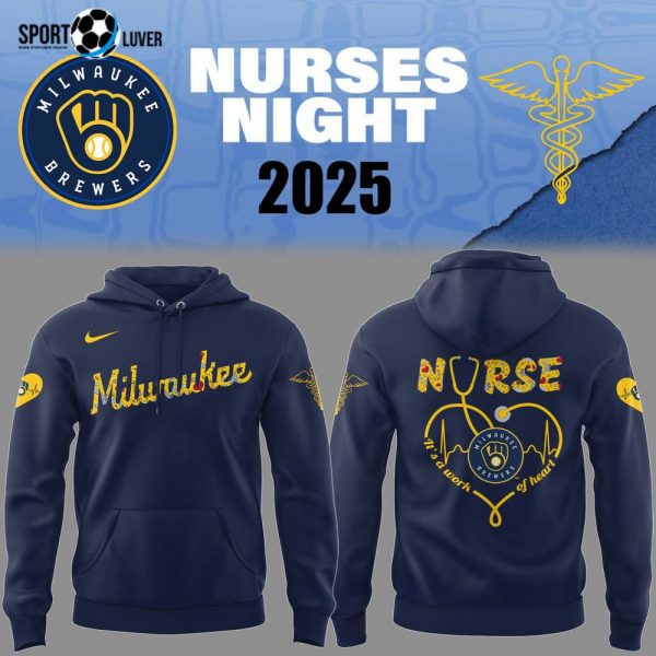 Milwaukee Brewers NURSES NIGHT Navy Hoodie