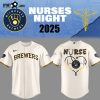 Milwaukee Brewers NURSES NIGHT Navy Baseball Jersey