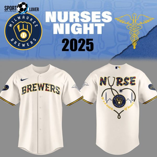 Milwaukee Brewers NURSES NIGHT White Baseball Jersey